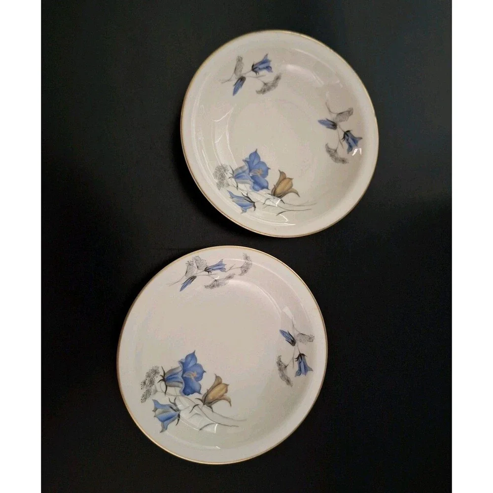 VTG Rare Rosenthal Winifred Gold Rim Floral Selb Germany US Zone 2 Dessert Bowls